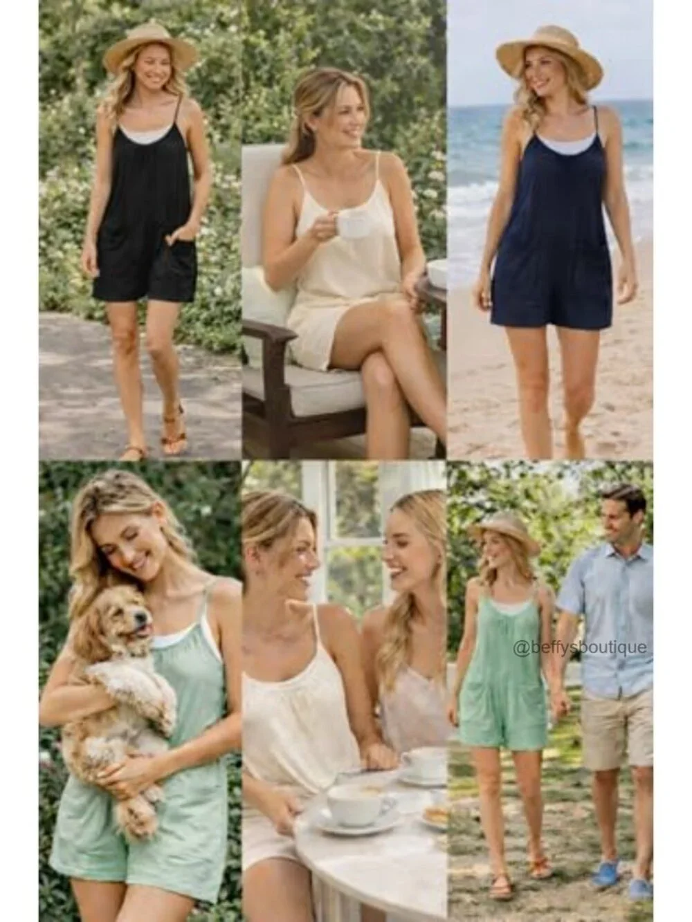 Sleeveless Spaghetti Strap Shorts Jumpsuit Casual Summer Romper with Pockets